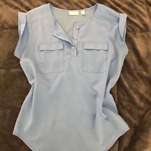 Light blue work blouse
